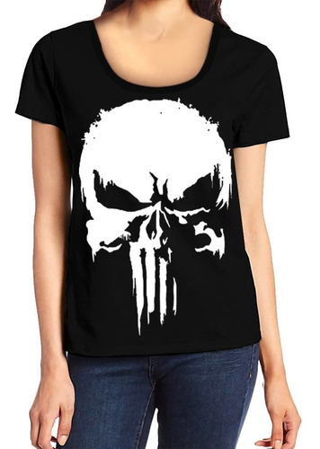 Remeras Punisher 6 Mujer El Castigador Calavera Comic