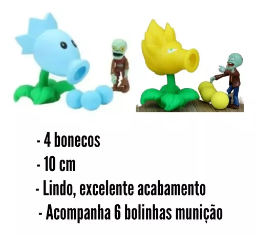 Plants Vs Zombies Kit C/4 Jogo Atira Bolinhas Pronta Entrega