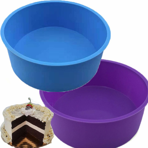 2 Mold Redondo Silicona Para Tarta 6  Hornear Pastel