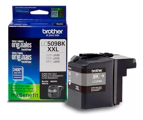 Cartucho De Tinta Brother Lc-509bk Lc509bxxl Negro