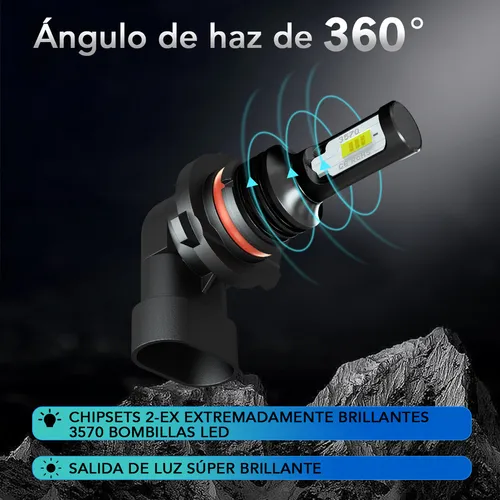 1 Par - 9006 Focos Bombilla Led Antiniebla Blanco 6000k