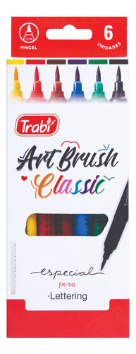 Marcador Trabi Art Brush Classic Pincel Lettering X 6 Unid