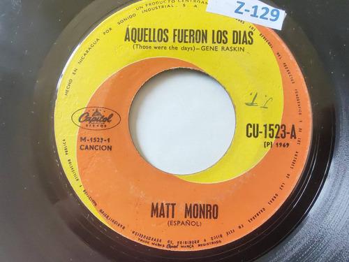 Vinilo Single De Matt Monro Todo Lo Que Quedó (z129 (Usado)