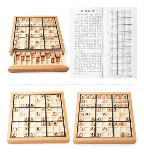 Juego De Sudoku De Madera, Juguete De Aprendizaje Con Negro