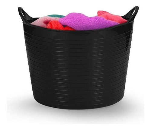 Kit 8 Baldes Cesto Flexível C/ Alça 15l Preto-fersil