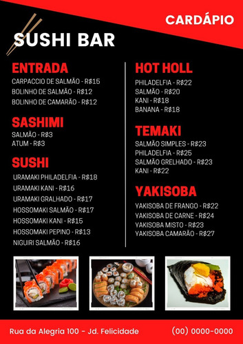 Cardápio Digital Menu / Restaurante Japonês Comida Japonesa