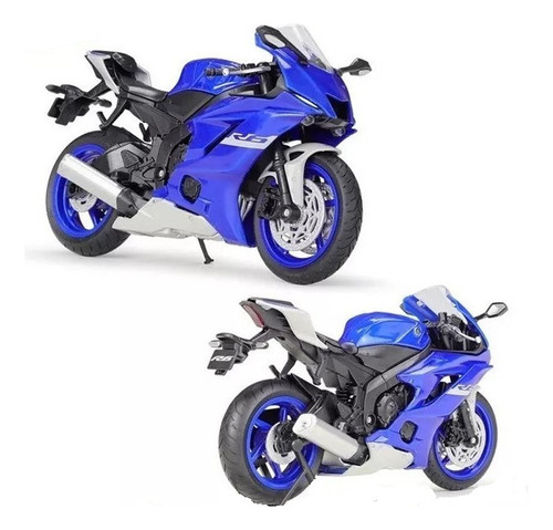 Yamaha R6 1:12 Miniatura Metal Moto Con Soporte De Pie