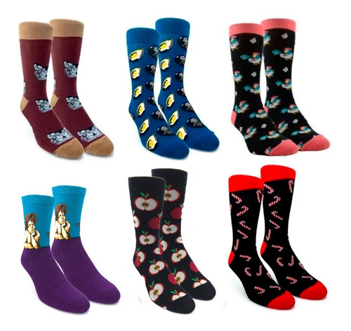 Imagen 2 de 5 de Medias Pack X6 Diseños Unisex Ffyr