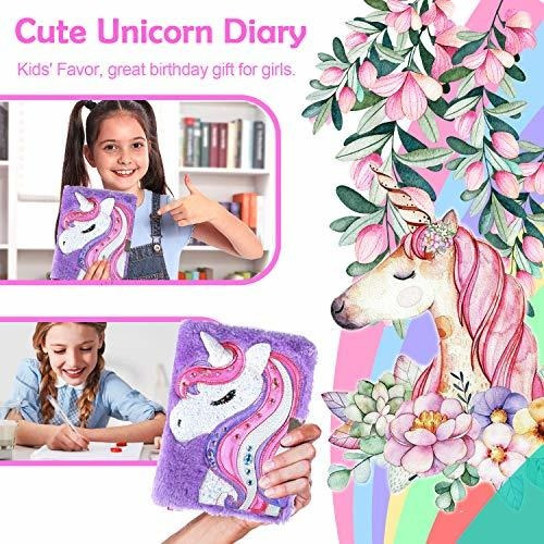 Agenda De Unicornio Para Niñas Con Llaves De Candado Diario