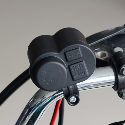 Cargador Usb Para Motocicleta, 12 V, Doble Conector Usb, Imp