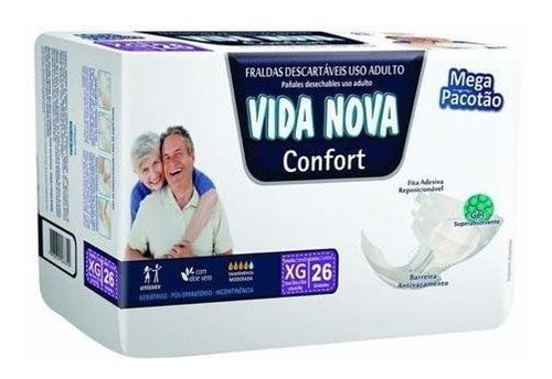 Fralda Adulto Vida Nova Confort Xg 26 Und