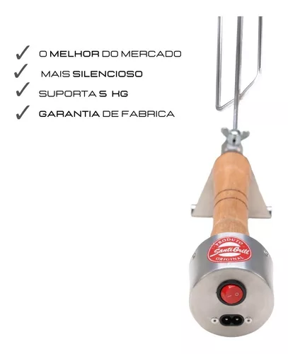 Espeto Giratório Churrasco Flex Premium Preto Elétrico Santi Grill -  SantiGrill