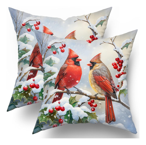 Juego De 2 Fundas De Almohada Invierno 45 X 45 Cm