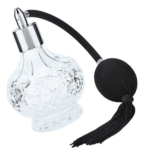 Botella De Spray, Perfume De Vidrio Retro, Borla Recargable,