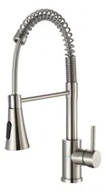 Comprar Torneira de cozinha gourmet misturador monocomando pia bancada aço escovado cor prateado Domma