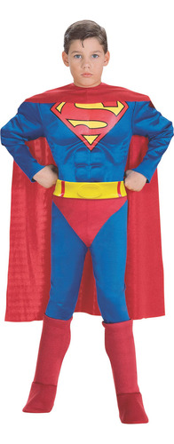 Disfraz De Superhéroes De Dc De Superman Con Pecho Musculo.
