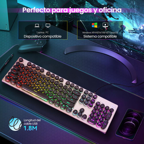 Teclado Gamer Teclados Físicos Teclado Computadora Con Rgb Jes®