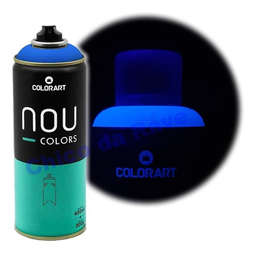 Tinta Spray Azul Luminoso Neon Fluorescente Nou Colors