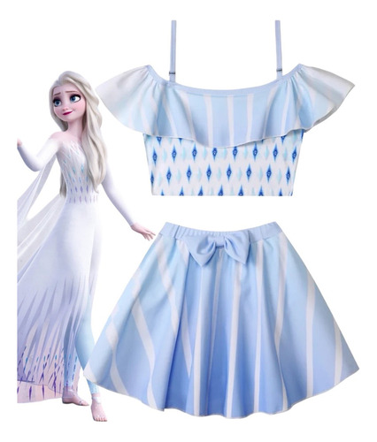 Traje De Baño Para Niñas De Frozen Elsa Y Anna Protección Uv