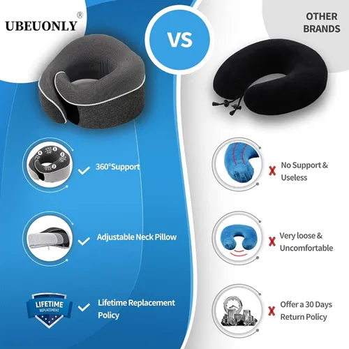 Ubeuonly Travel Neck Pillow Chin Support Pillow Ajustable 10