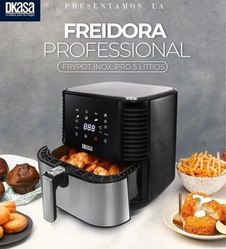 Imagen 3 de 5 de Olla Freidora Dkasa 5 Litros Air Fryer 80% Menos Aceite