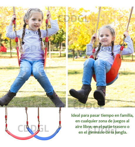 Cddgl 2pzs Juego De Columpios De Plástico Para Niños Con Cuerda Suave Ajustable , Fácil De Instalar, Seguro Y Duradero, Juego De Columpios Para Niños Y Niñas Para Exteriores, Jardín (rojo+azul)
