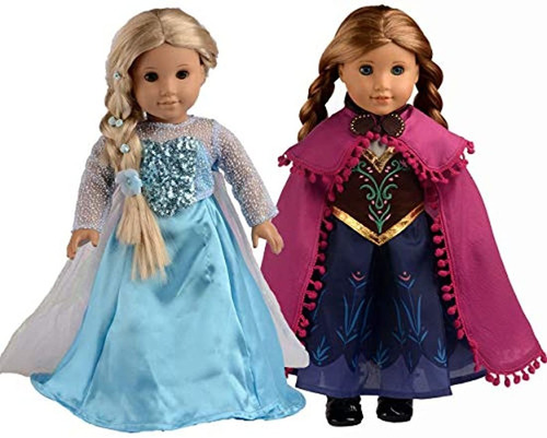 Ropa Para Muñecas Disfraces Elsa Y Anna Para 18 Pulgadas