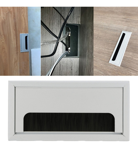 Pasacables Rectángulos De Escritorio Aluminio Polivalente