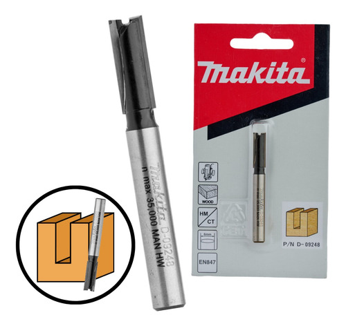 Fresa Para Tupia 6 Mm 2 Lâminas Corte Com Haste 6mm Makita