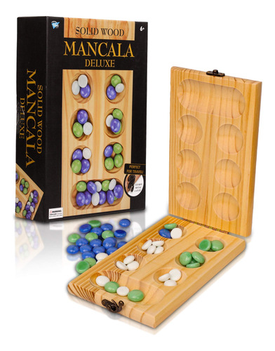 Point Games Solid Wood Deluxe Mancala - Juego De Mesa Plega.