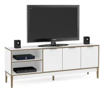 Comprar Rack Para Tv Hasta 75 Pulgadas Con 3 Puertas Patas De Madera