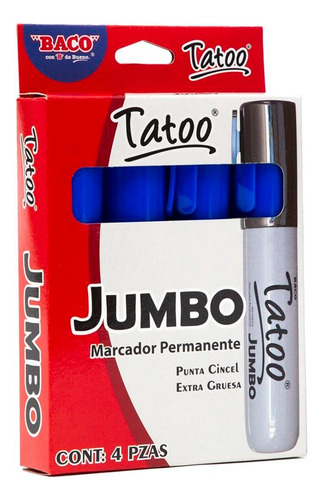 Marcador Permanente Jumbo Con 4 Piezas