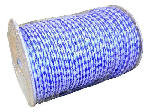 Cuerda Monofilamento Trenzada Hueca Azul Y Blanca.10mm X 50m