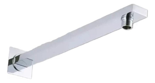 Brazo De Ducha Lluvia Rectangular 40 Cm Con Roseta Mozart Acabado Brillante Color Plateado