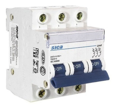 Imagen 1 de 3 de Llave Térmica Termomagnética Tripolar Sica 10-15-20-32 Amp