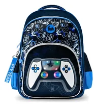 Comprar Mochilas Footy Joystick Game Con Luz Luces Led Espalda Color Azul f1723