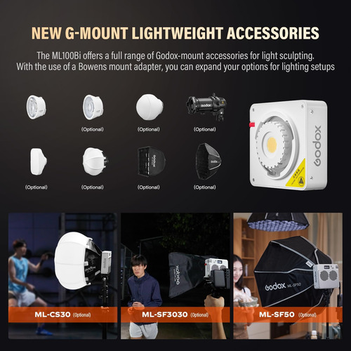 Luz De Vídeo Led Cob Ml100bi 100w,6500k Max Con Mini Trípode