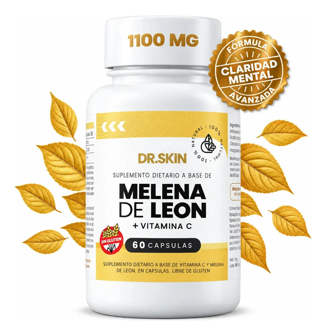 Melena de León Dr Skin, Cápsulas para Memoria y Concentración con 60 Unidades