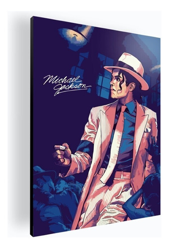 Cuadro Decorativo Moderno Poster Michael Jackson 42x60 Mdf Color N/a Armazón N/a