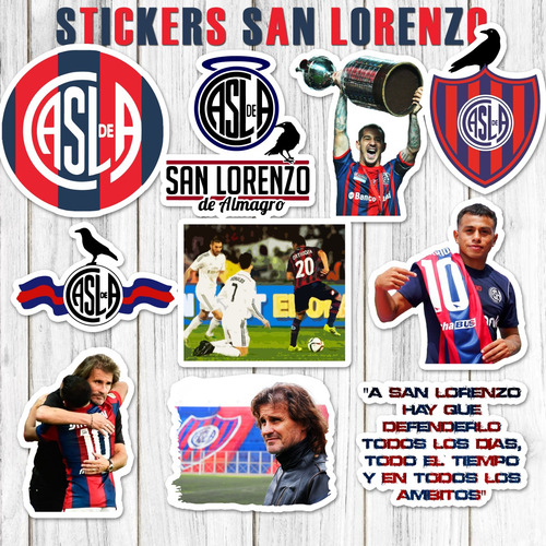 Stickers San Lorenzo 25 Unidades 4x4 Cm Pvc Plastificados