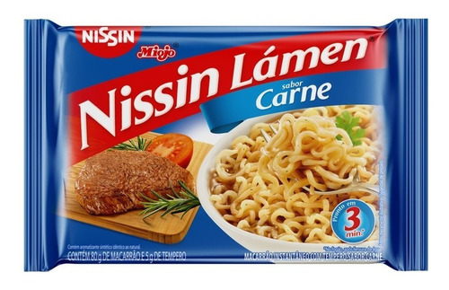 Nissin Miojo Carne Lámen Pacote 85g