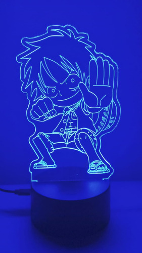 Lámpara Led One Piece Kid Luffy 16 Colores Control Remoto