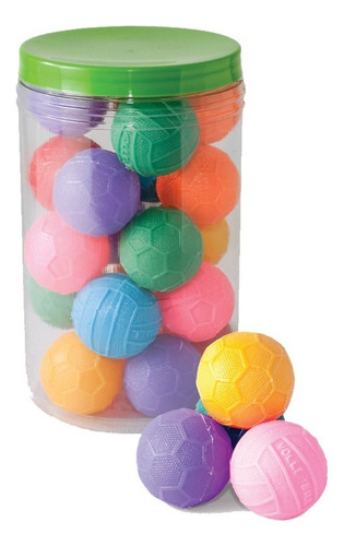 Bola De Borracha Frizada Futebol Para Pet 20 Pçs Cor Variadas