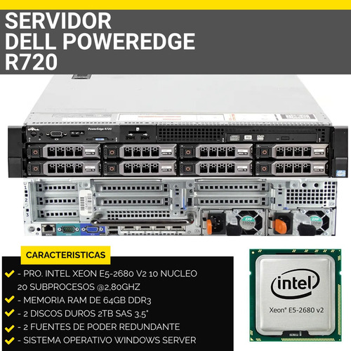 Servidor Dell Poweredge R720 2ur