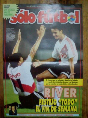 Recorte River Plate Tapa Solo Fútbol 1994 Crespo Y Lavallen