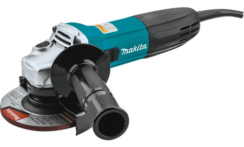 Esmeriladora angular Makita GA4530 color turquesa 720 W 120 V + accesorio