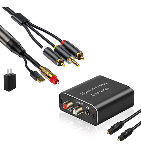 Convertidor Audio Analogico Digital+cable Optico Digital Rca