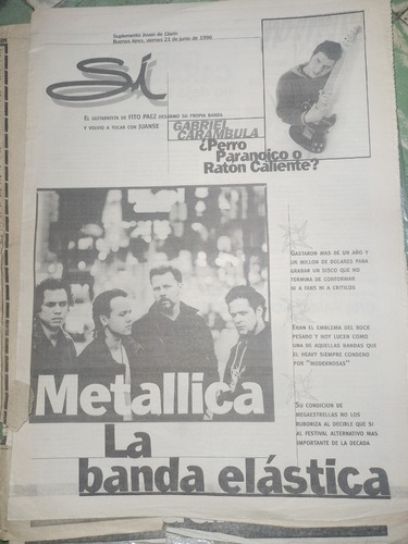 Suplemento * Si Joven De Clarin - Metalica - Año 1996