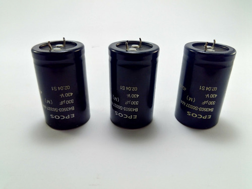 Kit 3 Capacitor Eletrolítico Epcos 330uf 430v B43503