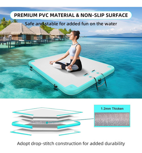 Plataforma Flotante Inflable Para Piscina Y Playa Con Superf